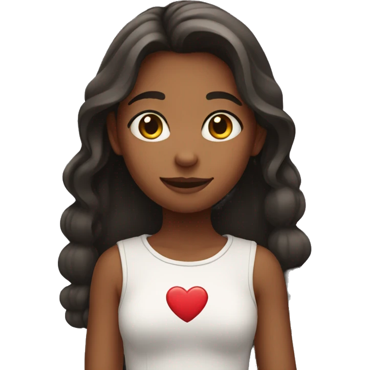 Girl with a heart gesture emoji