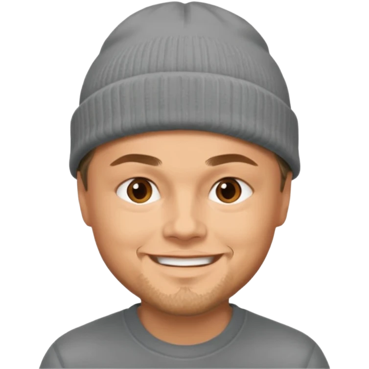 leonardo dicaprio wearing gray beanie emoji