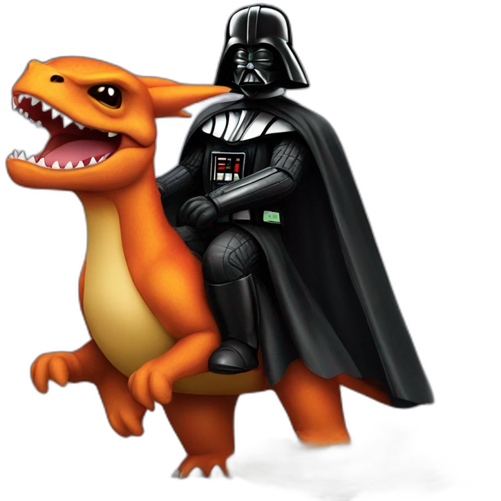 Darth vader riding a charizard emoji
