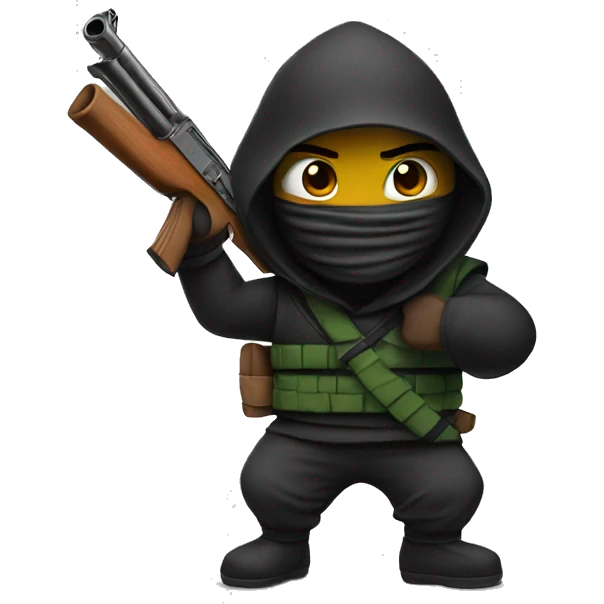 ninja holding and ak-47 emoji