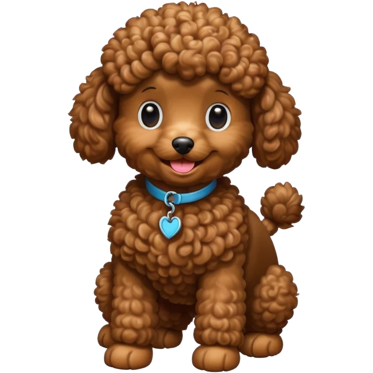 Create a full-body Apple-style emoji of a brown poodle emoji