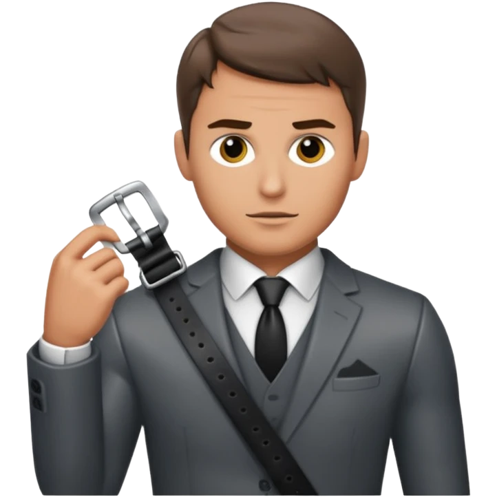 sexy Christian Grey Holding a belt menacingly emoji