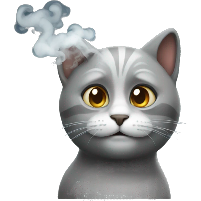 cat with smoke emoji
