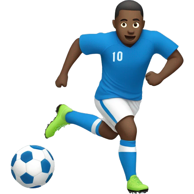 Soccer player with a train in blue  emoji