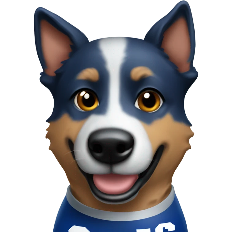 Blue heeler wearing Colts jersey  emoji