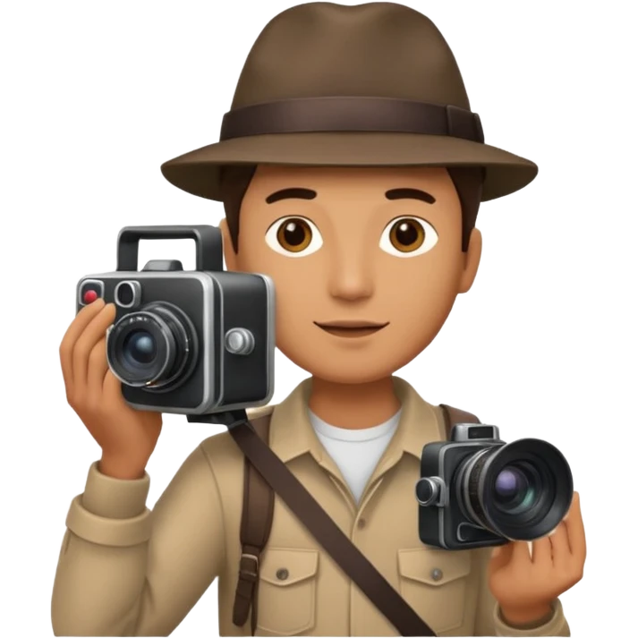 man hold  largefilm Camera ,on his shoulder emoji