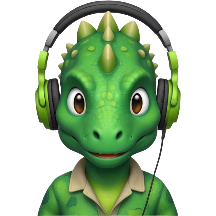 🦖と🎧のミックス emoji