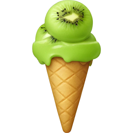 Ice cream with kiwi topping emoji