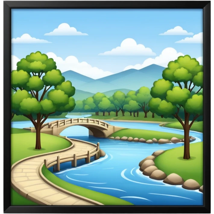 a park next to a river emoji