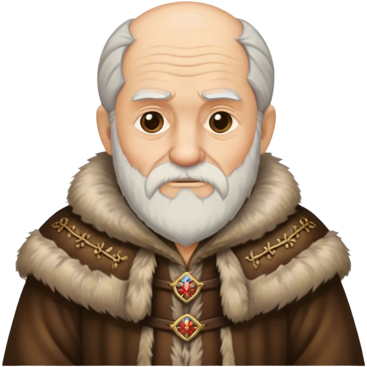 Old man wear Medieval fur coat emoji