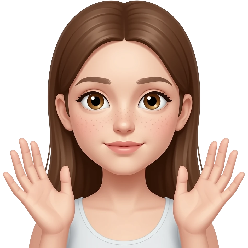 a girl with really skinny fingers emoji