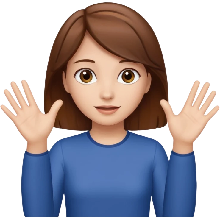 girl waving her hands away emoji