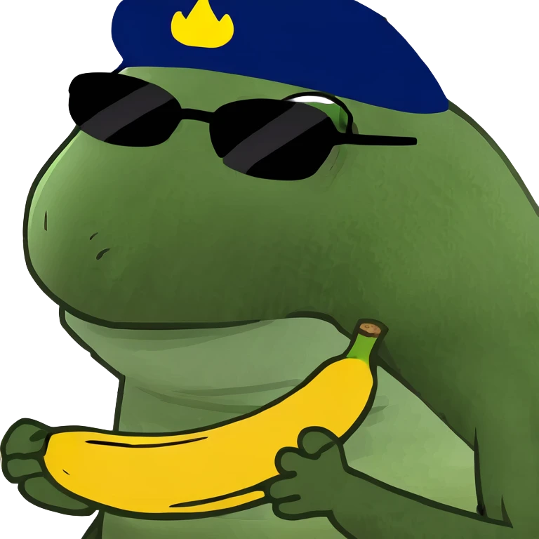 Turtle eating a banana  emoji