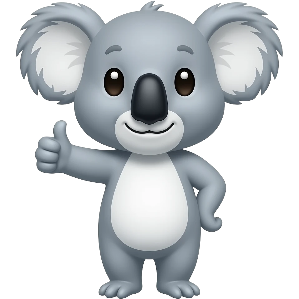 make an koala with its thumb down emoji