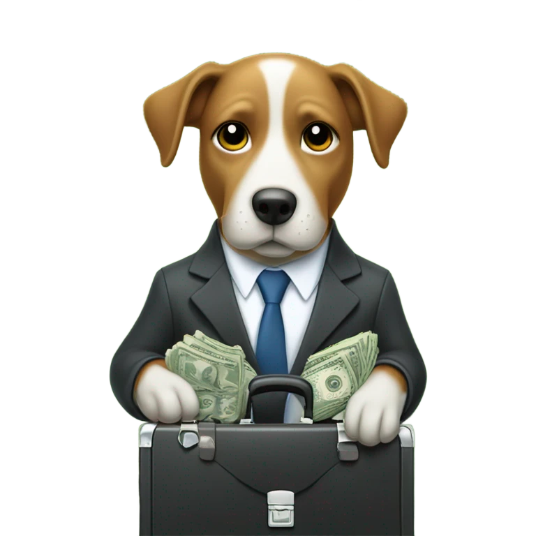 Dog making money emoji