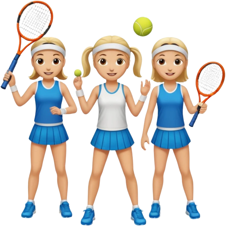 play tennis three girls emoji