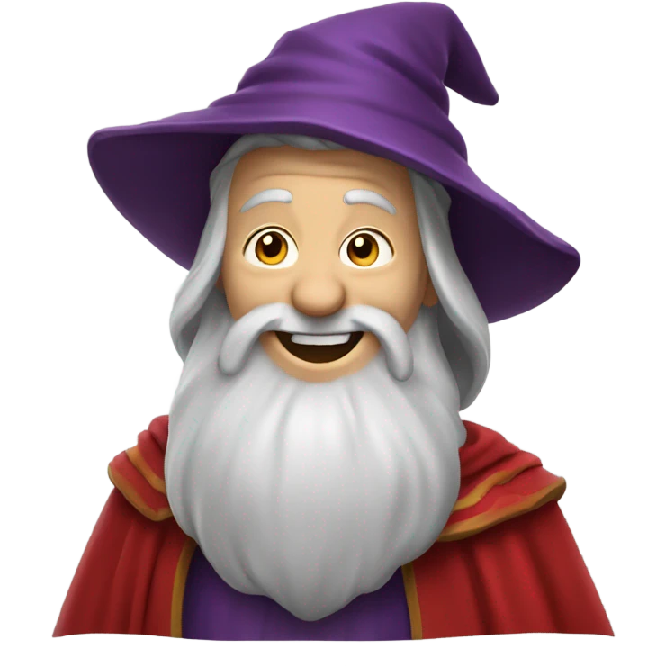 Wizard wearing red and laughing emoji