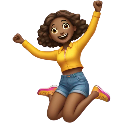 Girl jumping  emoji
