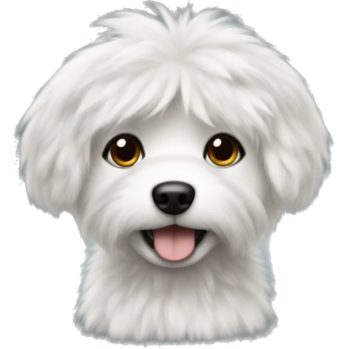 small dog with white fur with black spots  emoji