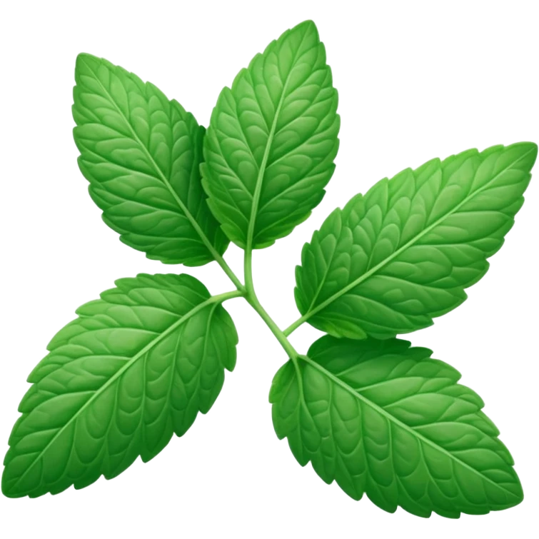 mint leaf, two overlapping leaves emoji