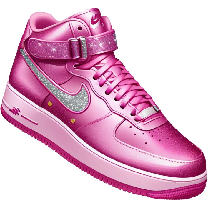 Pink Nike AF1s with glitter  emoji