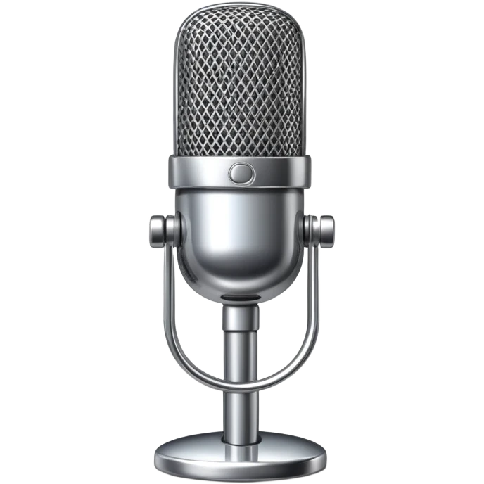 generate realistic detailed microphone in 3d style emoji