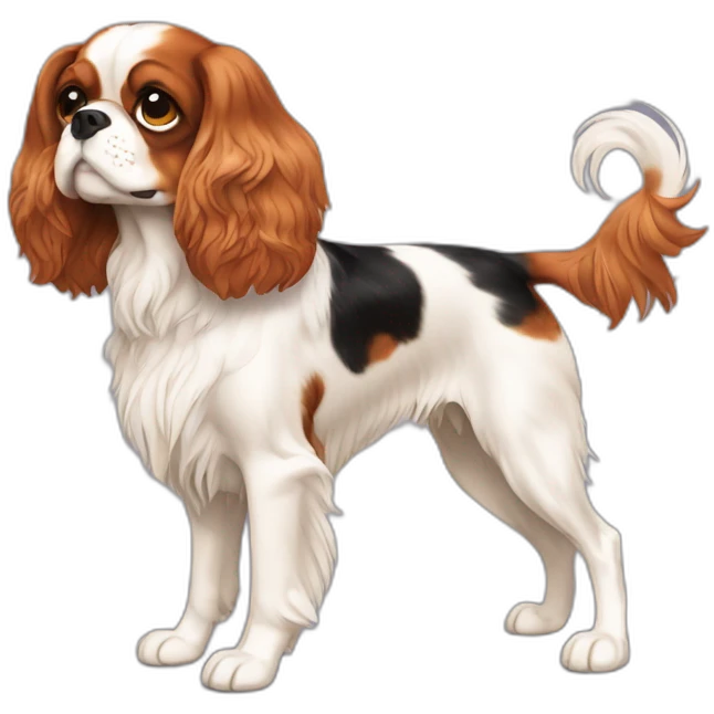 dog Cavalier King Charles Spaniel full body emoji