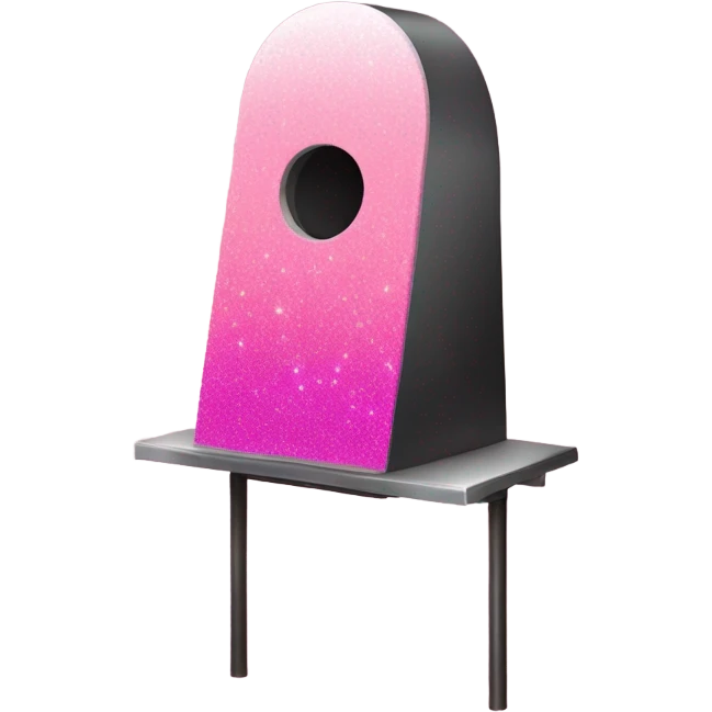 Pink ombre realistic guillotine with glitter emoji
