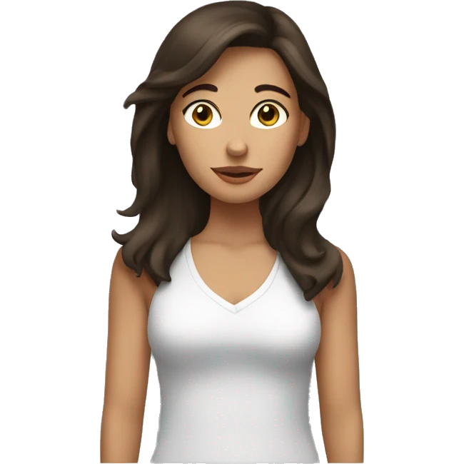 brunette girl who just woke up emoji