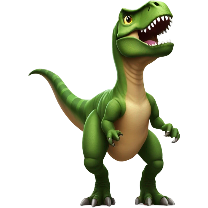 t-rex pointed towards the front left emoji