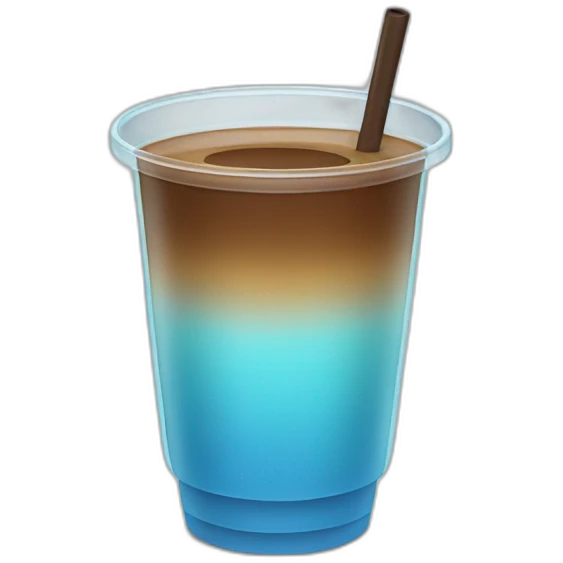 Clear water cups hold coffee emoji