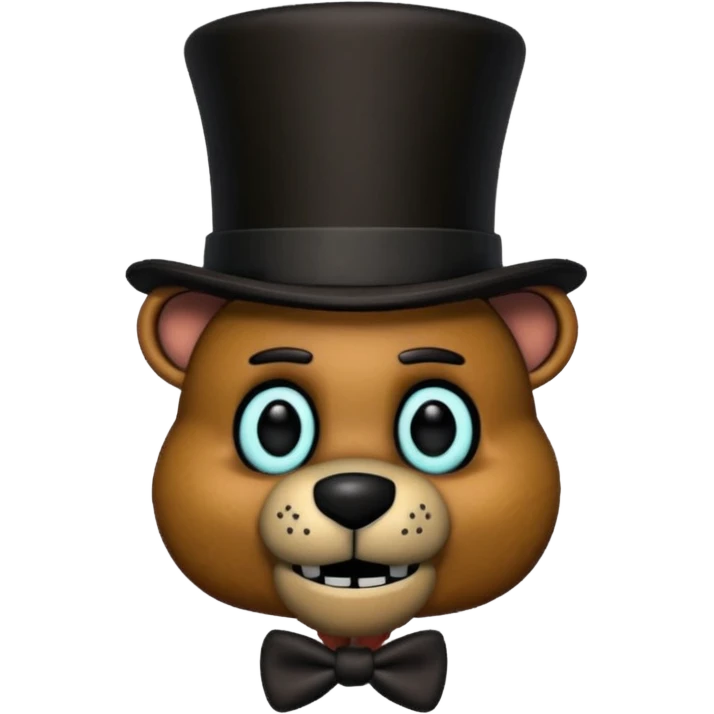 Freddy Fazbear with black and tiny hat from Five Nights At Freddy's Movie emoji