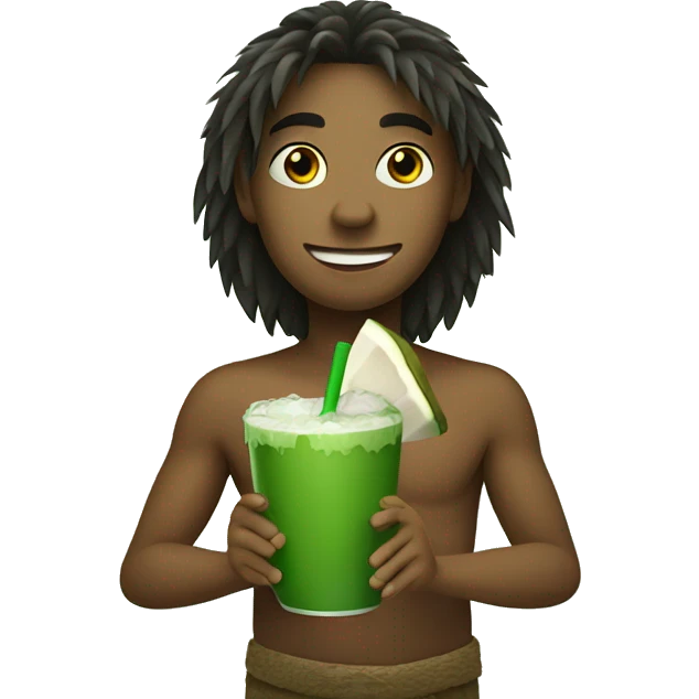 green young drinking coconut emoji
