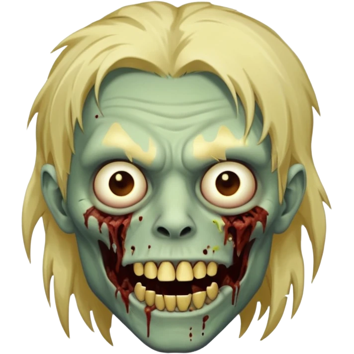 cabelo liso desordenado homen con aparencia de zombi y que haga un gesto mostrando los dientes de oro emoji