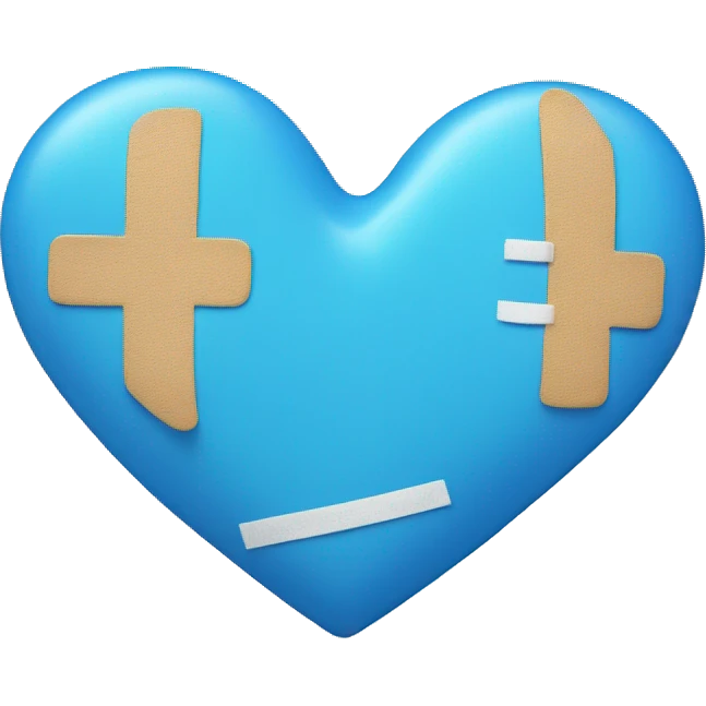 blue heart with bandaid emoji