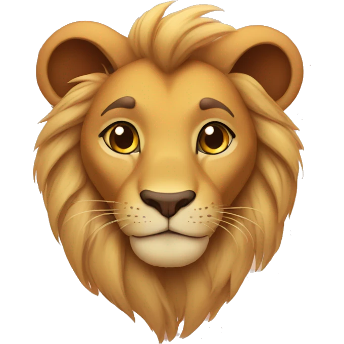 Young lion Simba with love heart eyes emoji