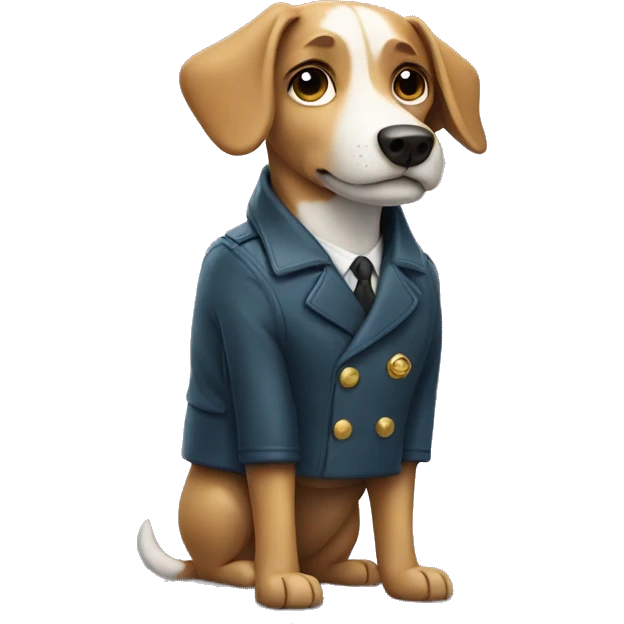 Doorman dog wearing a jacket emoji