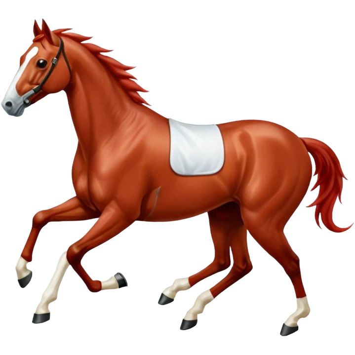Bottle Tito’s running red roan white face  racehorse emoji