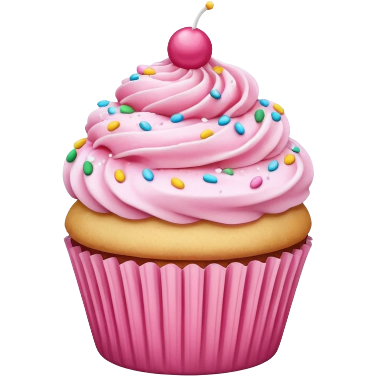 Cupcake with pink icing emoji
