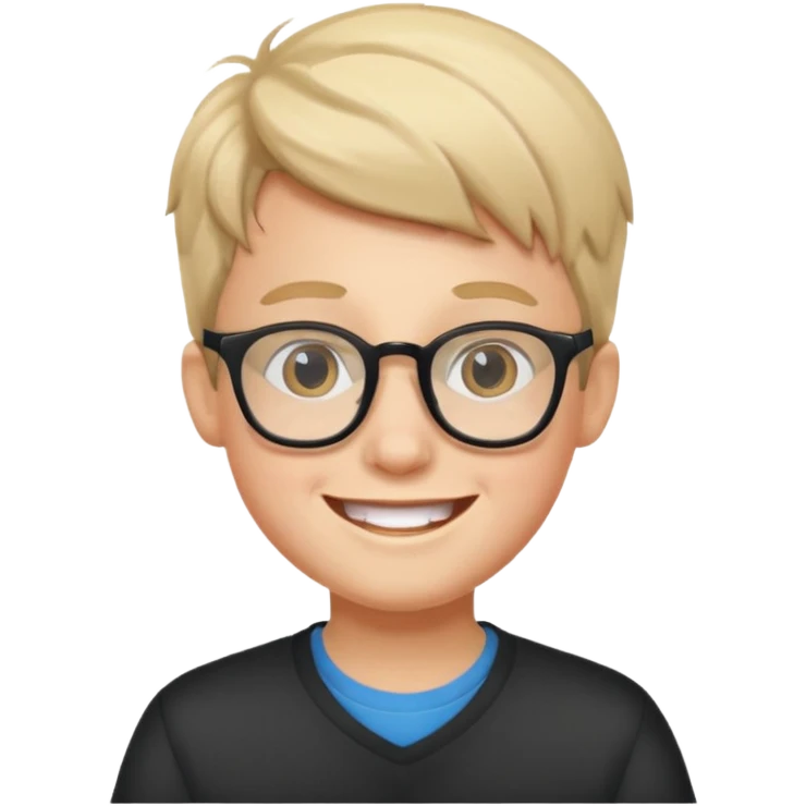 Happy boy with glasses  emoji
