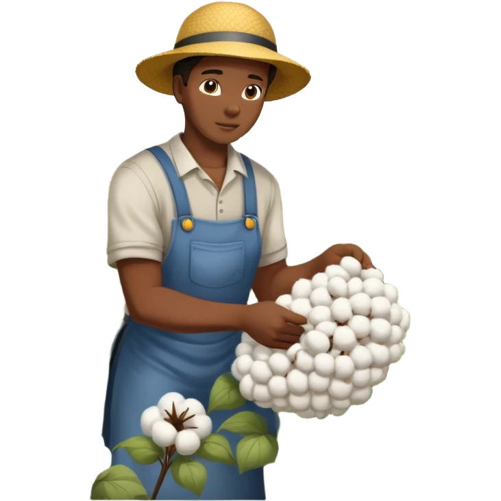 Black people picking cotton emoji