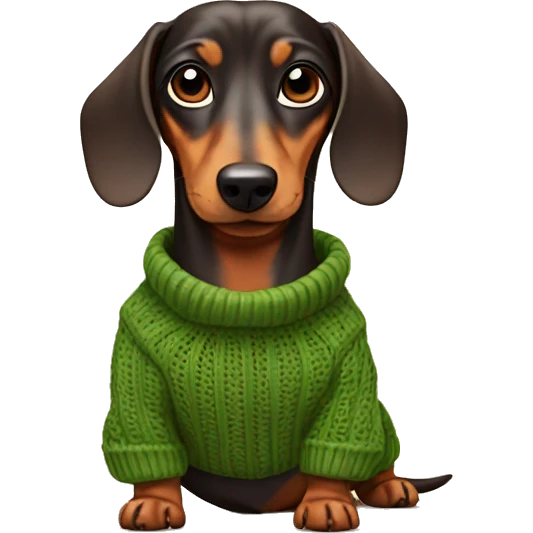 dachshund in sweater emoji