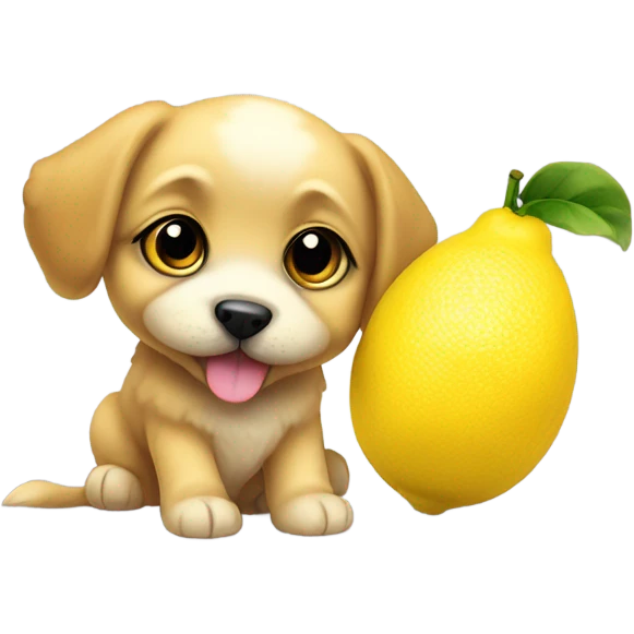 Puppy with a lemon on his head  emoji