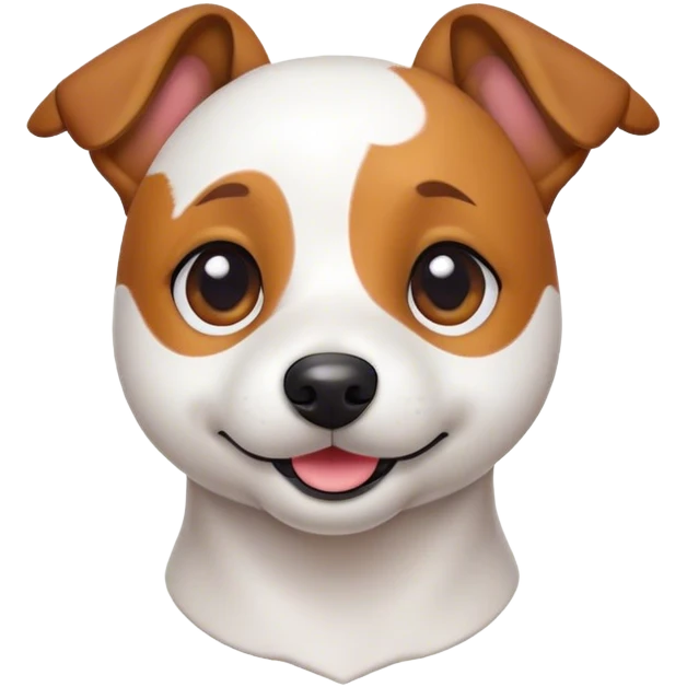 Cinematic Cute Jack Russell Terrier Portrait Emoji, Head tilted playfully and inquisitively, featuring a charming, small yet spirited body with a smooth, glossy coat, round, sparkling eyes full of delightful curiosity, and an endearing, mischievous smile, Simplified yet irresistibly adorable features, highly detailed, glowing with a warm, inviting glow, high shine, affectionate and lively, stylized with a touch of whimsical canine charm, soft glowing outline, capturing the essence of a mischievous yet lovable Jack Russell Terrier that seems as if it could scamper out of the screen into your arms! emoji