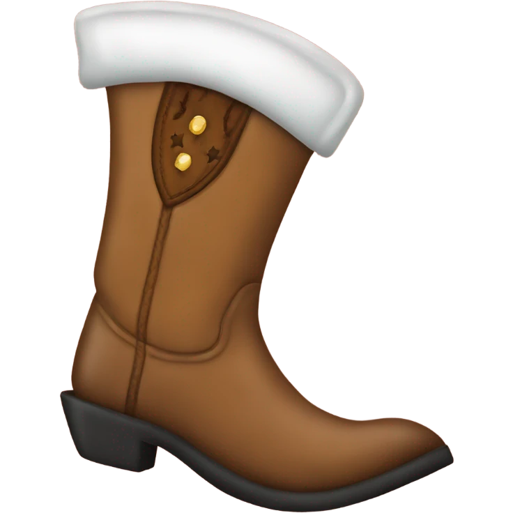 Cowboy boot Christmas stocking emoji