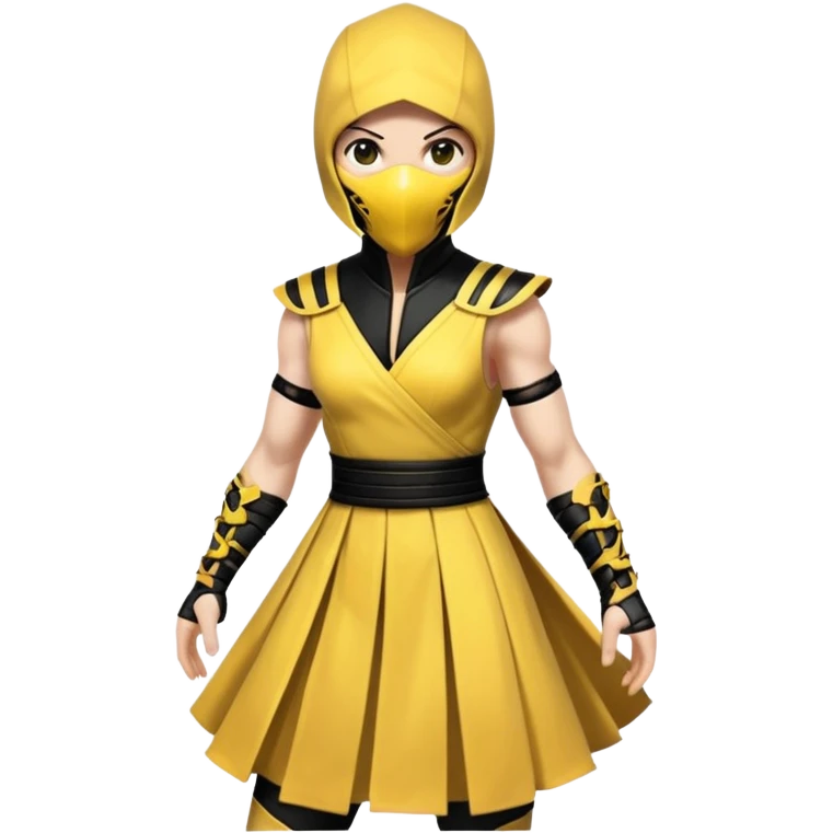 Scorpion from mortal kombat wearing a dress emoji