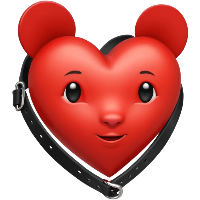 Red heart wearing a black collar emoji