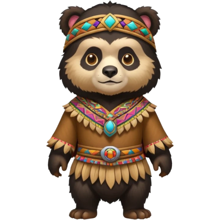 spectacled bear in Inca costume emoji