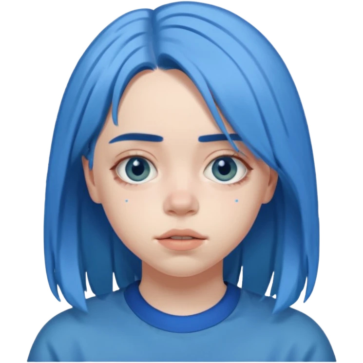 Je veux le bonhomme de Billie eilish en bleue emoji