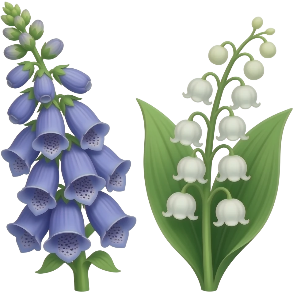 Bluebell foxglove lily of the valley emoji